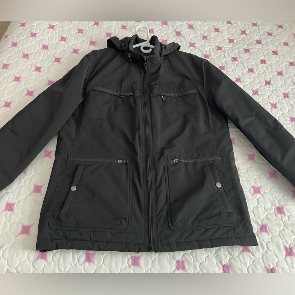 Johnston & Murphy Black XC4 Extreme Comfort Hood Cargo Performance Jacket Large